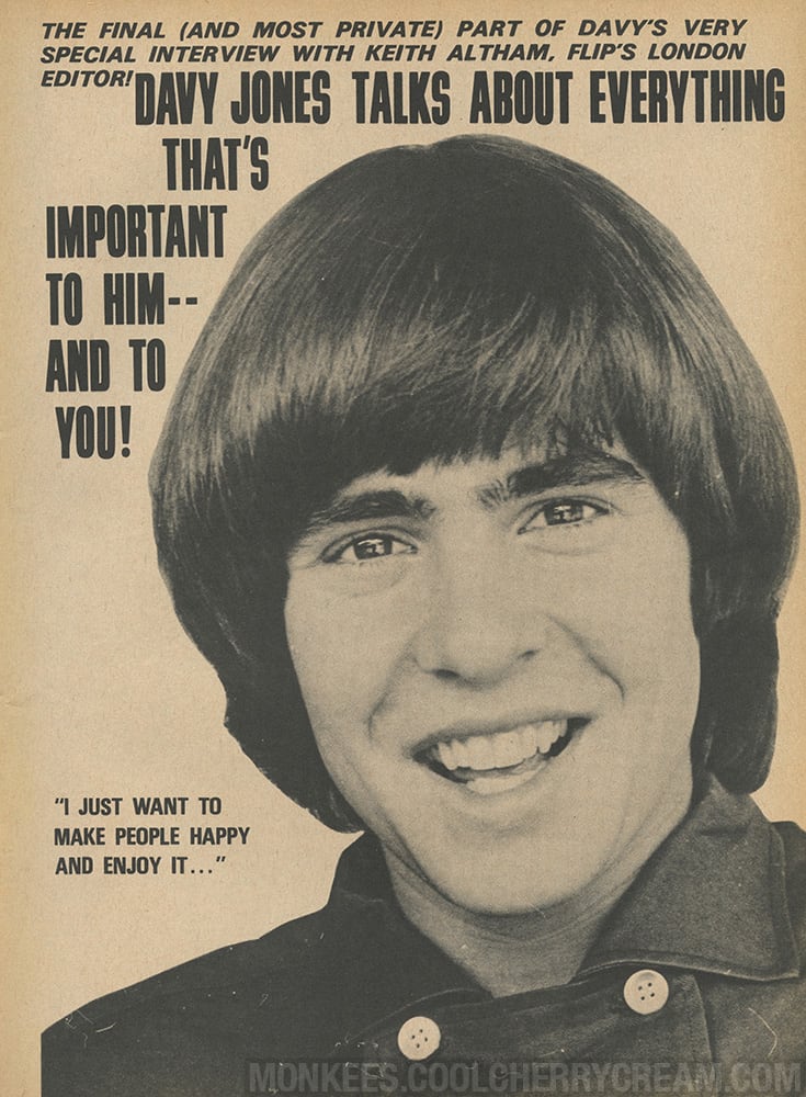 Davy Jones Talks About Everything | Flip (August 1967) | Sunshine 