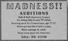 Audition ad in Variety